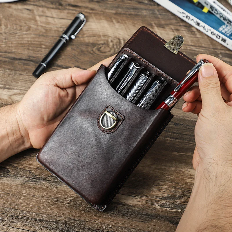 Luxury Bags For School - Luxe lederen handgemaakte vulpen etui voor