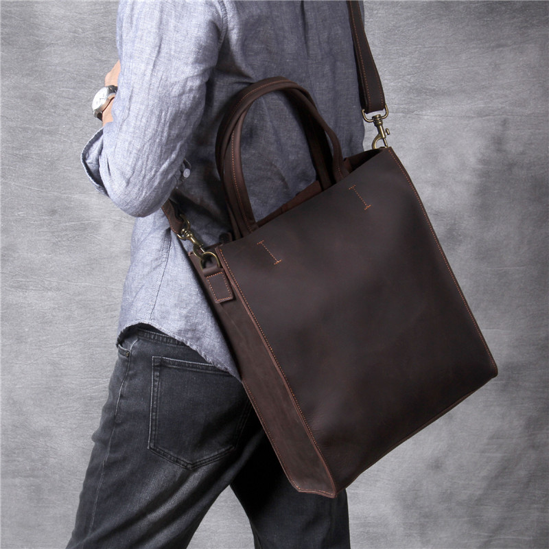 Vintage lederen heren handtas  - Luxury Bags For School recensie en prijs