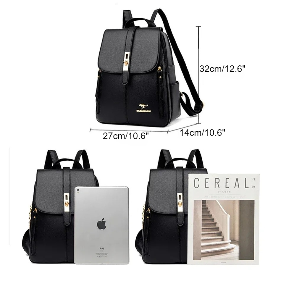 Dames lederen rugzak met grote - Luxury Bags For School recensie en prijs
